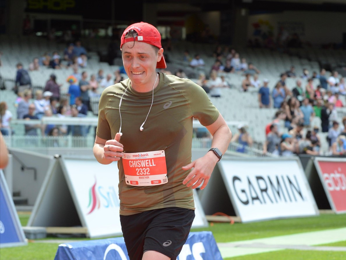 Mike running at the Melbourne Marathon