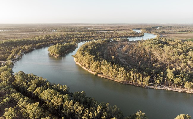 Arial view of the Murray River
